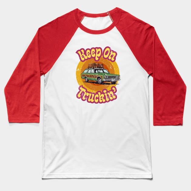 Retro 70s | Keep On Truckin' | Family Truckster | Funny Baseball T-Shirt by JENXTEES